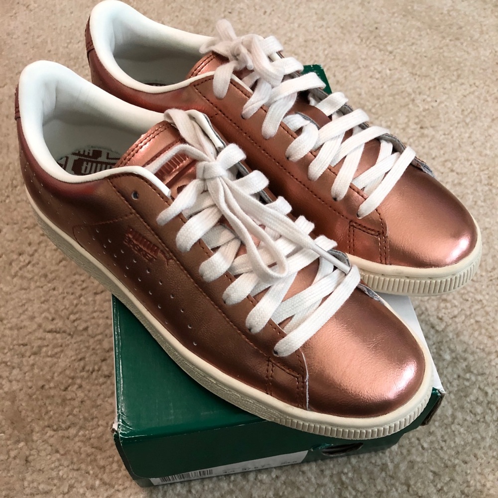 PUMA BSKT CLASSIC CITI METALLIC SNEAKERS